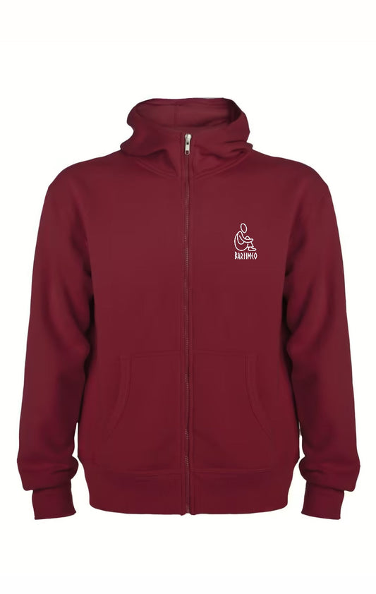 Sudadera capucha granate Bartimeo